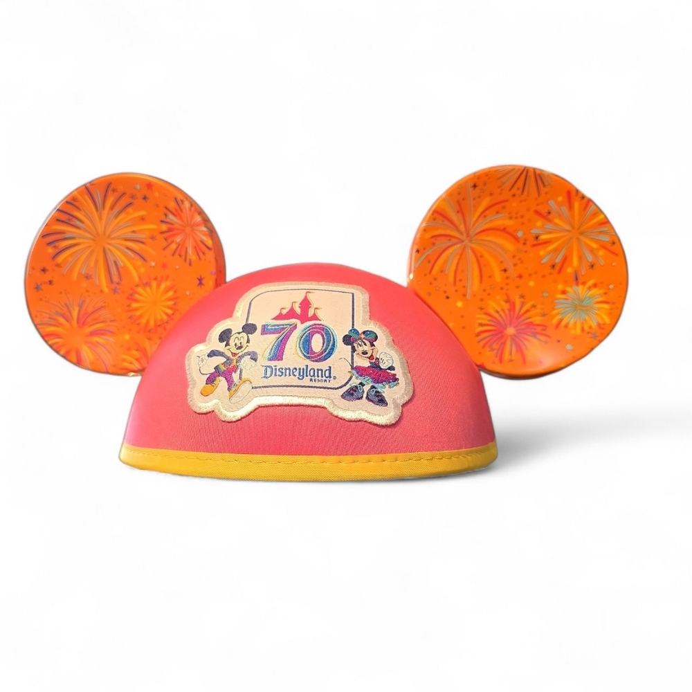 Disneyland 70th Anniversary Cast Member MICKEY Ears, Pink & Orange